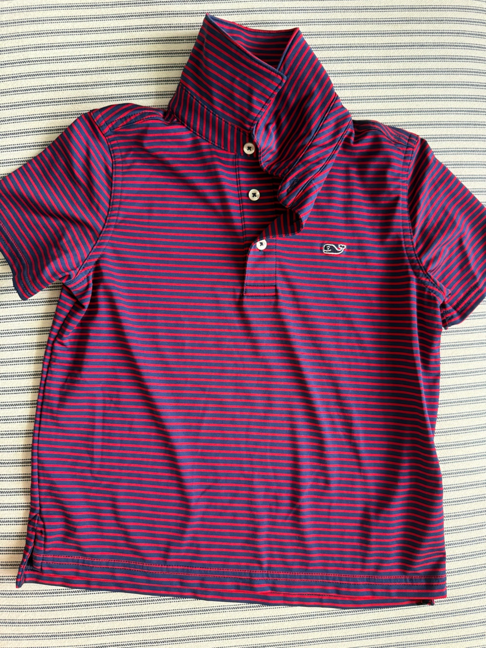 boys Vineyard Vines Red and Navy Striped Polo